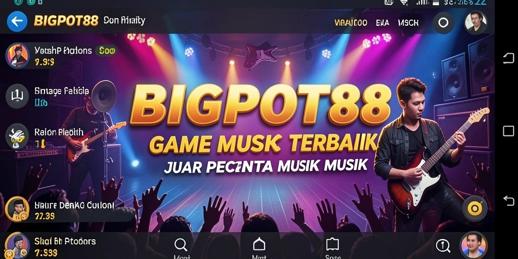 Screenshot gameplay BIGPOT88 menunjukkan aksi bermain musik yang mendebarkan.
