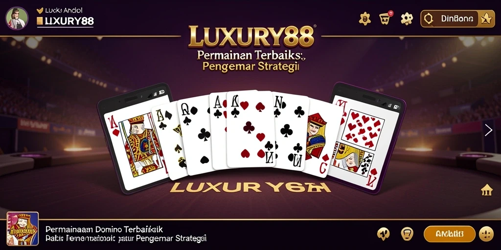 Tampilan gameplay seru LUXURY88 dengan suasana permainan Domino.