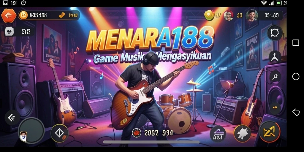 Screenshot utama MENARA188 menampilkan gameplay seru dan interaktif dalam permainan musik.