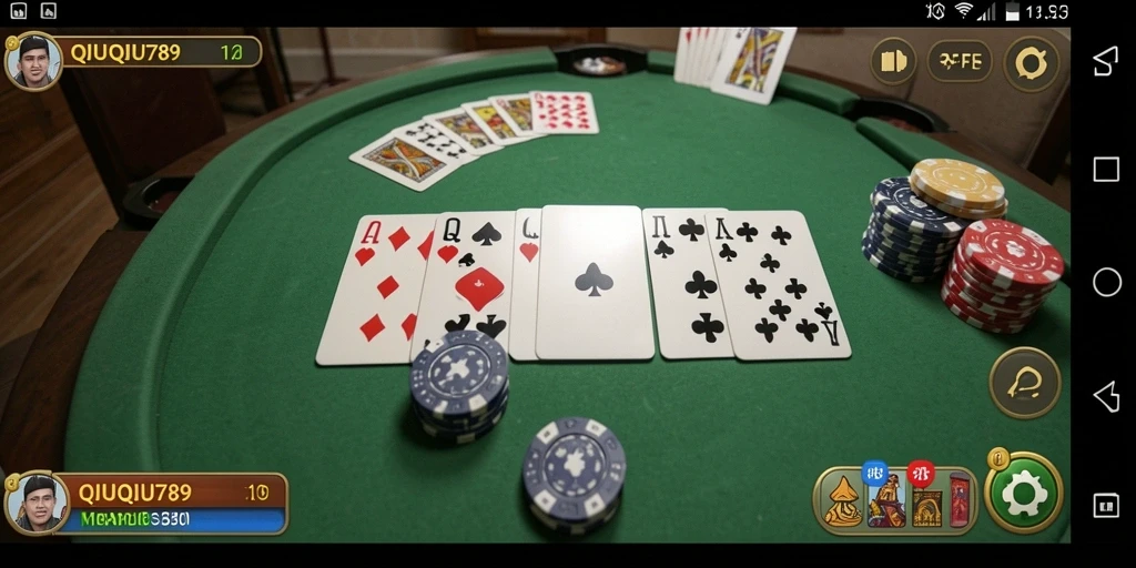 Tampilan utama gameplay QIUQIU789 dalam suasana seru Gaple.